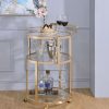 Dining Room ACME | Madelina Gold & Clear Glass Serving Cart