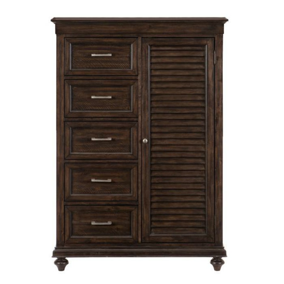 Bedroom Homelegance (Homerica East) | Homelegance Cardona Wardrobe Chest In Driftwood Charcoal 1689-10