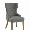 Dining Room Coaster Z2 Premium | Modern Grey And Natural Tufted Dining Chair