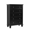 Bedroom Coaster Z2 Premium | Sandy Beach Black Five Drawer Chest