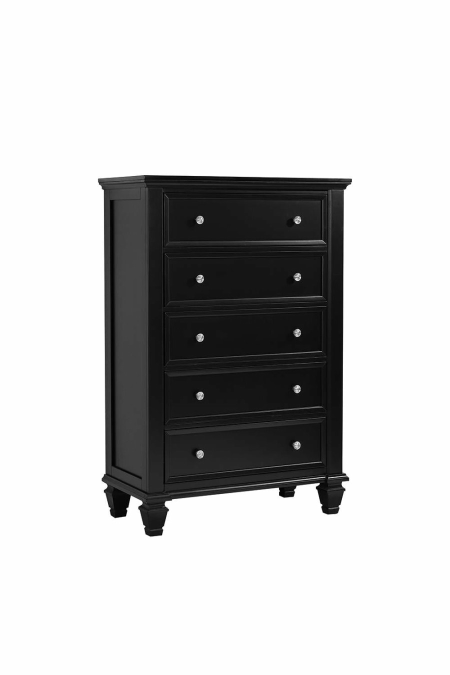 Bedroom Coaster Z2 Premium | Sandy Beach Black Five Drawer Chest