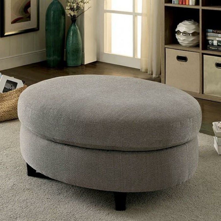 Living Room FOA East | Sarin Warm Gray Ottoman