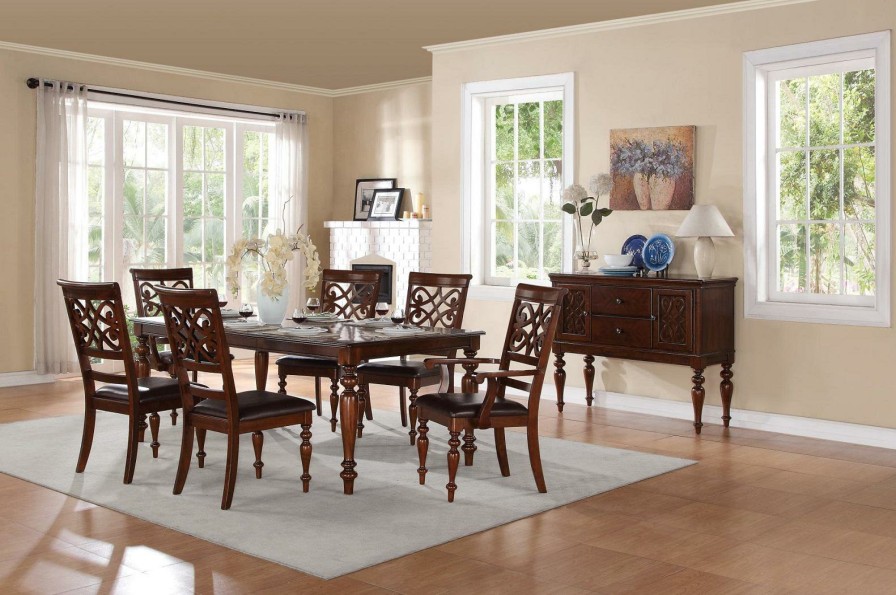 Dining Room Homelegance (Homerica East) | Homelegance Creswell Dining Table In Dark Cherry 5056-78