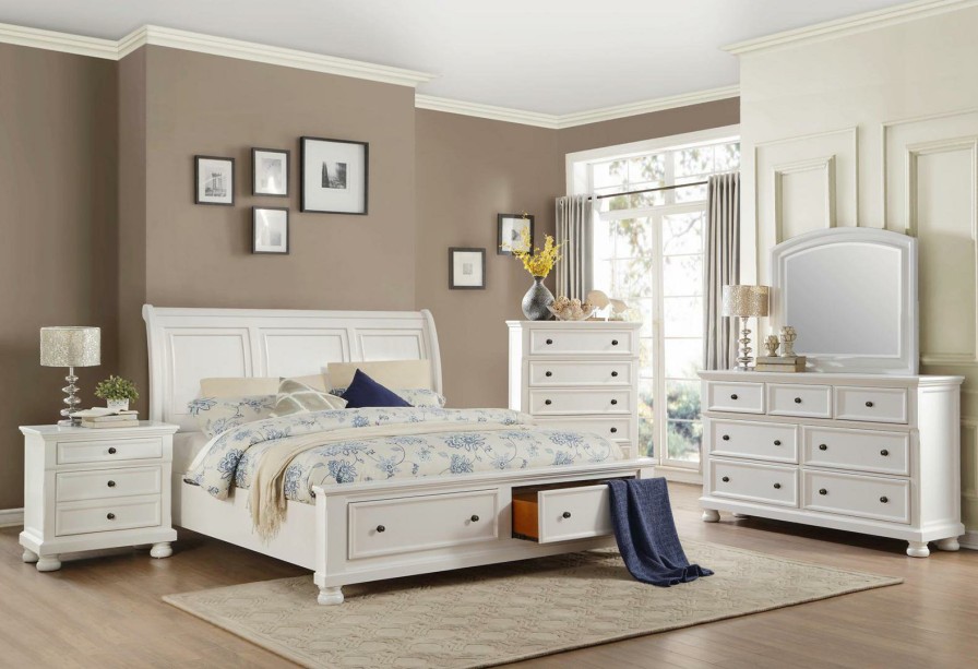 Bedroom Homelegance (Homerica East) | Homelegance Laurelin 5 Drawer Chest In White 1714W-9