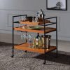 Dining Room ACME | Oaken Honey Oak & Black Serving Cart