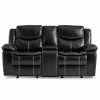 Living Room Homelegance (Homerica East) | Homelegance Furniture Bastrop Double Glider Reclining Loveseat In Black 8230Blk-2