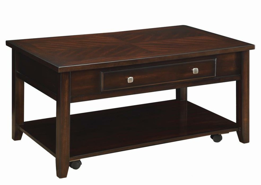 Living Room Coaster Z2 Premium | G721038 Transitional Walnut Lift Top Coffee Table