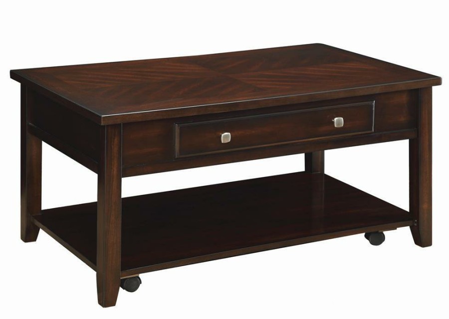 Living Room Coaster Z2 Premium | G721038 Transitional Walnut Lift Top Coffee Table