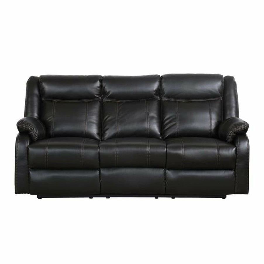 Living Room Homelegance (Homerica East) | Homelegance Furniture Jude Double Glider Recliner Sofa In Black 8201Blk-3