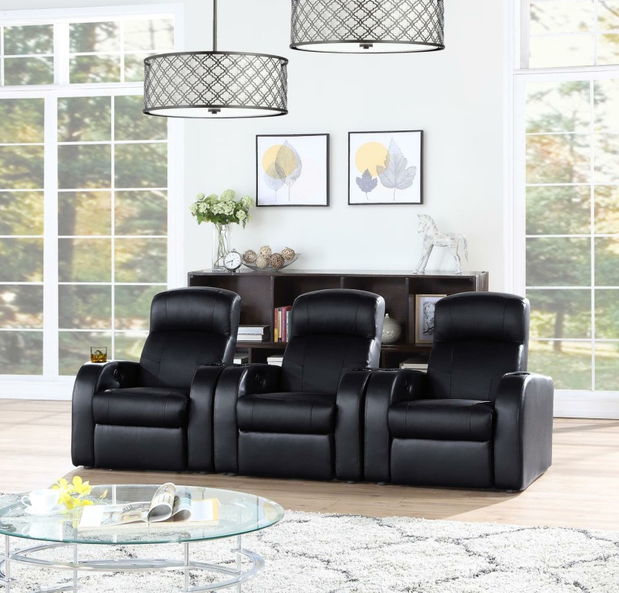 Living Room Coaster Z2 Premium | 600001 S3B 3 Pc 3 Seater Home Theater