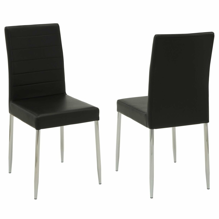 Dining Room Coaster Z2 Premium | Vance Black And Chrome Dining Chair