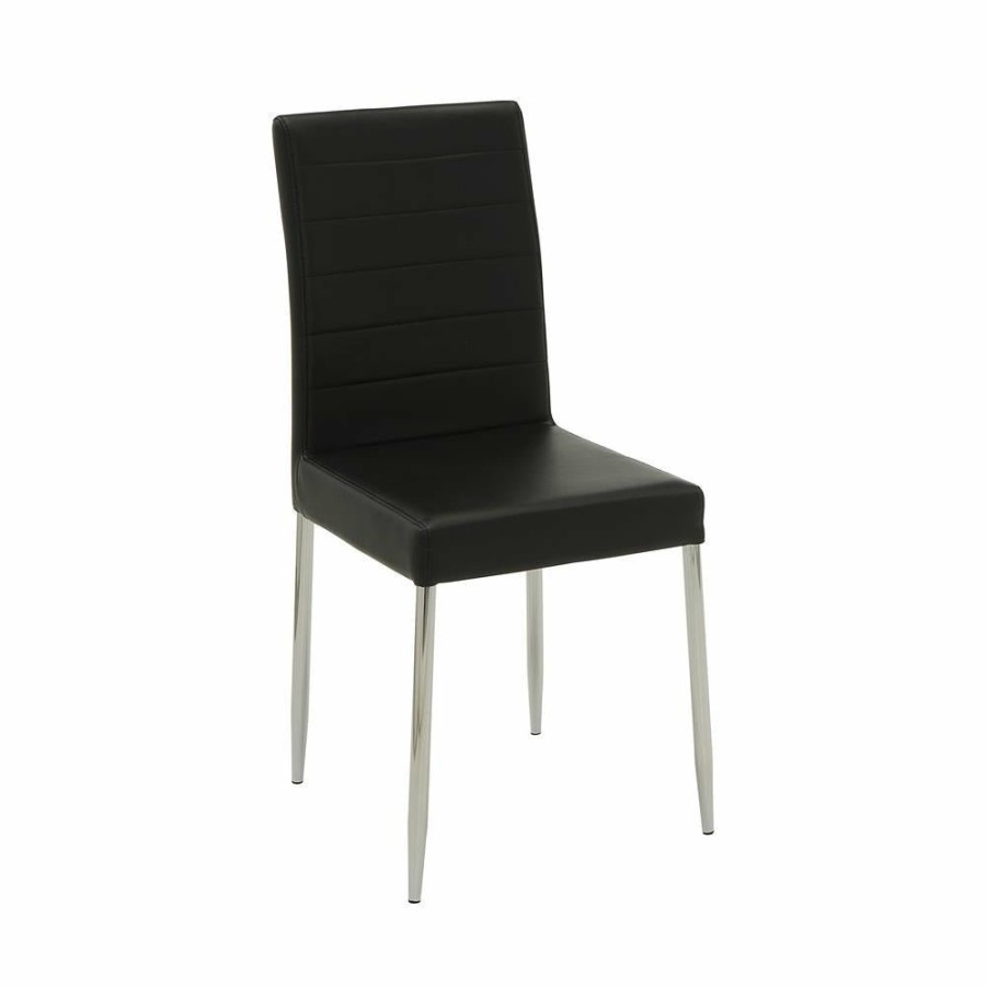 Dining Room Coaster Z2 Premium | Vance Black And Chrome Dining Chair