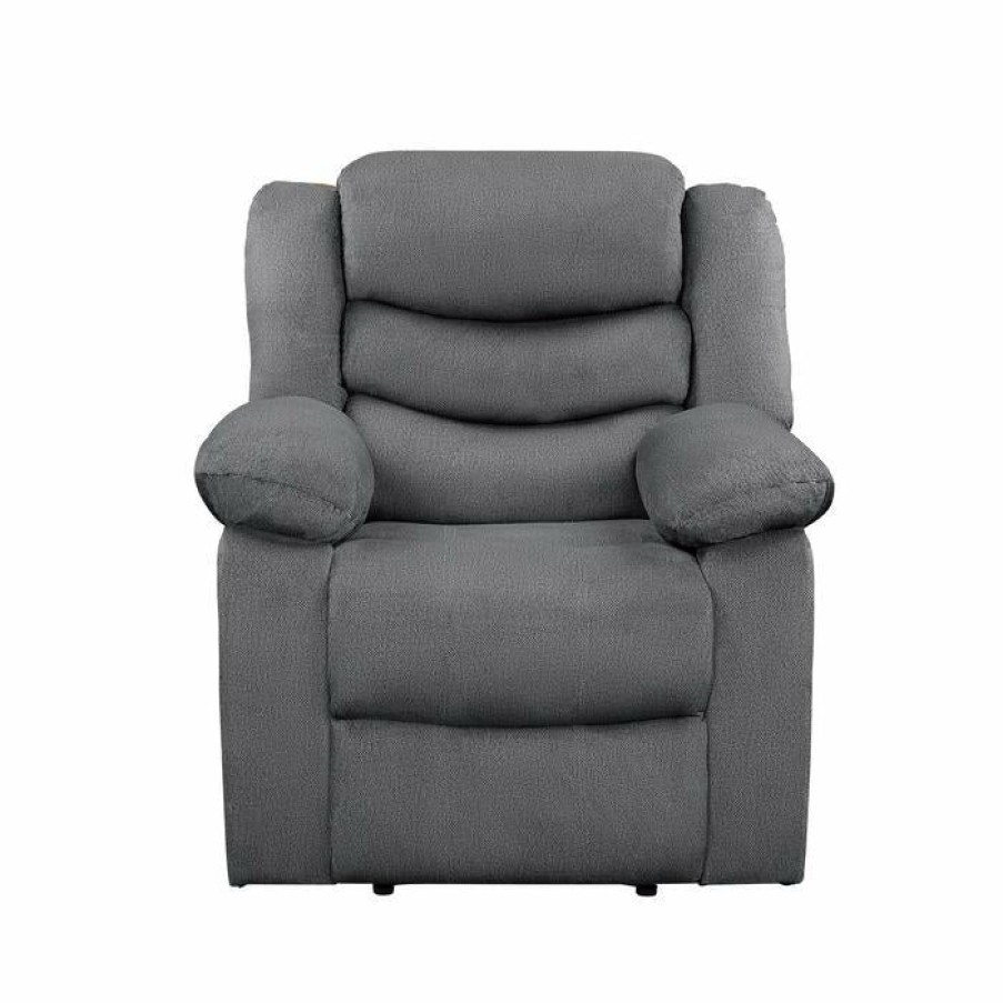 Living Room Homelegance (Homerica East) | Homelegance Furniture Discus Double Reclining Chair In Gray 9526Gy-1