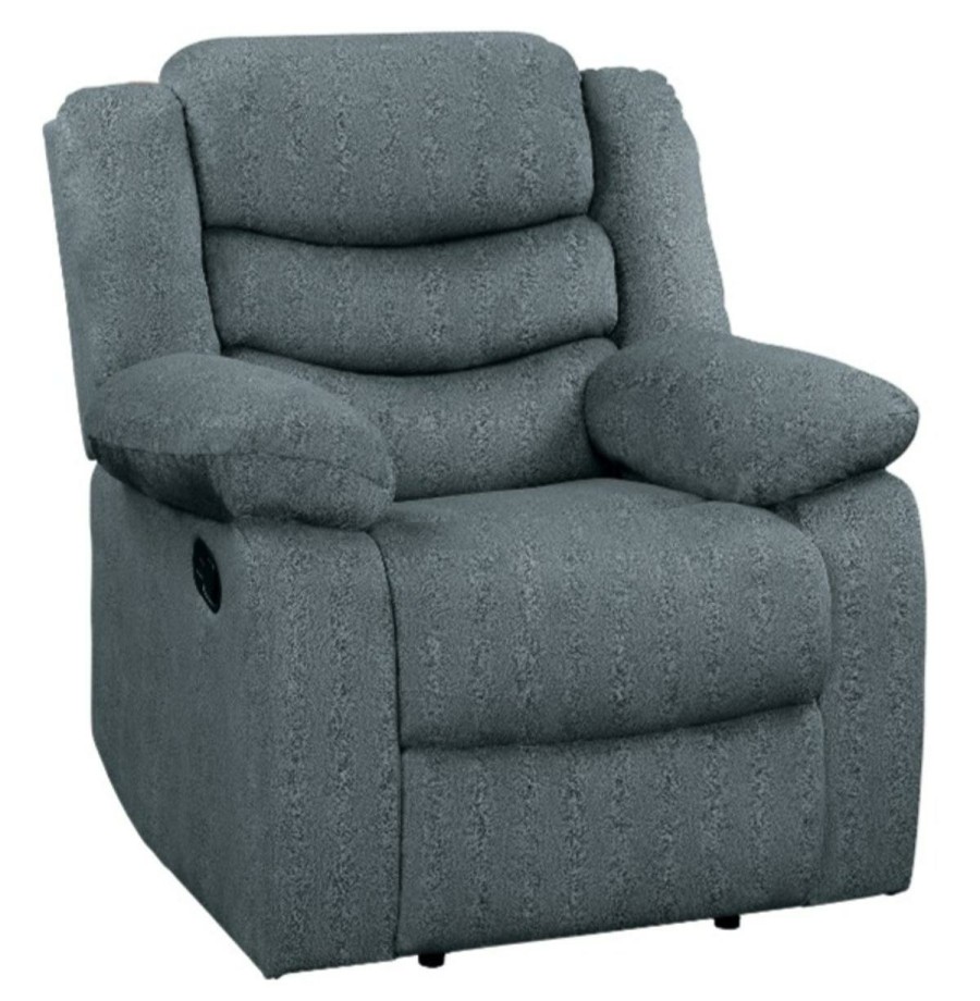 Living Room Homelegance (Homerica East) | Homelegance Furniture Discus Double Reclining Chair In Gray 9526Gy-1