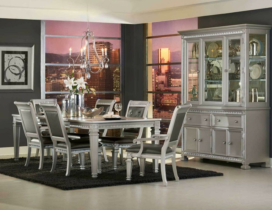 Dining Room Homelegance (Homerica East) | Homelegance Bevelle Buffet With Hutch In Silver 1958-50-55