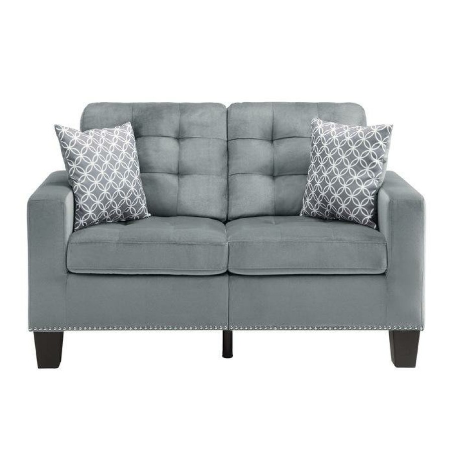 Living Room Homelegance (Homerica East) | Homelegance Furniture Lantana Loveseat In Gray 9957Gy-2