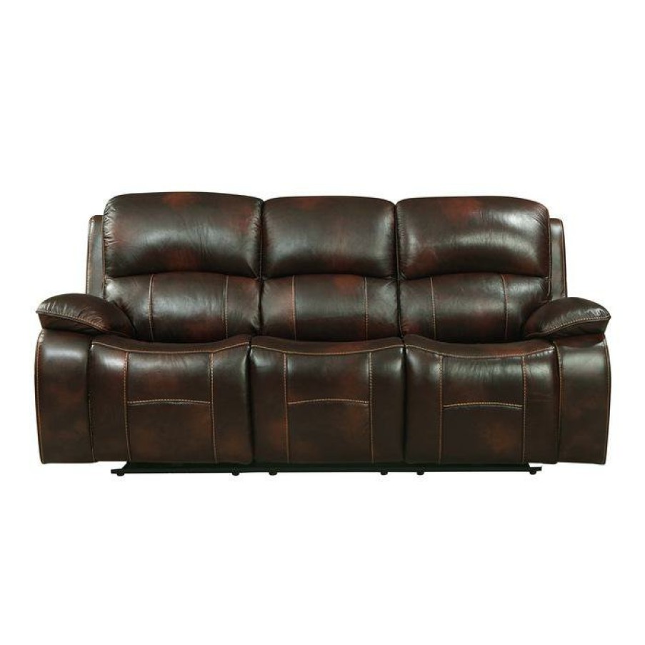 Living Room Homelegance (Homerica East) | Homelegance Furniture Mahala Double Reclining Sofa In Brown 8200Brw-3