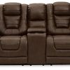 Living Room Ashley Furniture | Owner'S Box Power Reclining Loveseat With Console