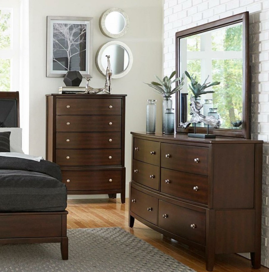 Bedroom Homelegance (Homerica East) | Homelegance Cotterill 5 Drawer Chest In Cherry 1730-9