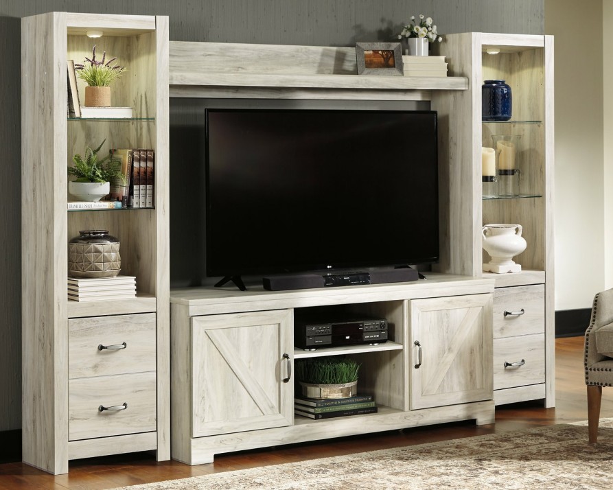 Entertainment Ashley Furniture | Bellaby 4-Piece Entertainment Center