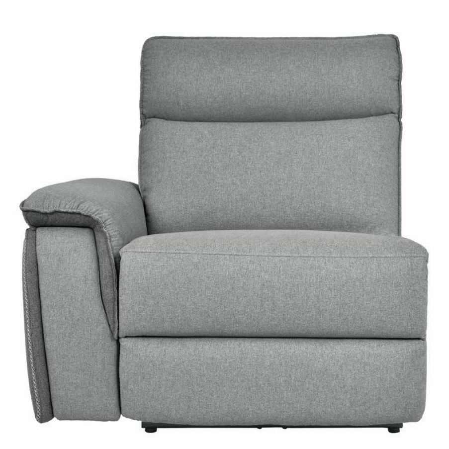 Living Room Homelegance (Homerica East) | Homelegance Furniture Maroni Power Lsf Reclining Chair With Power Headrest And Usb Port In Dark Gray/Light Gray 8259-Lrpwh