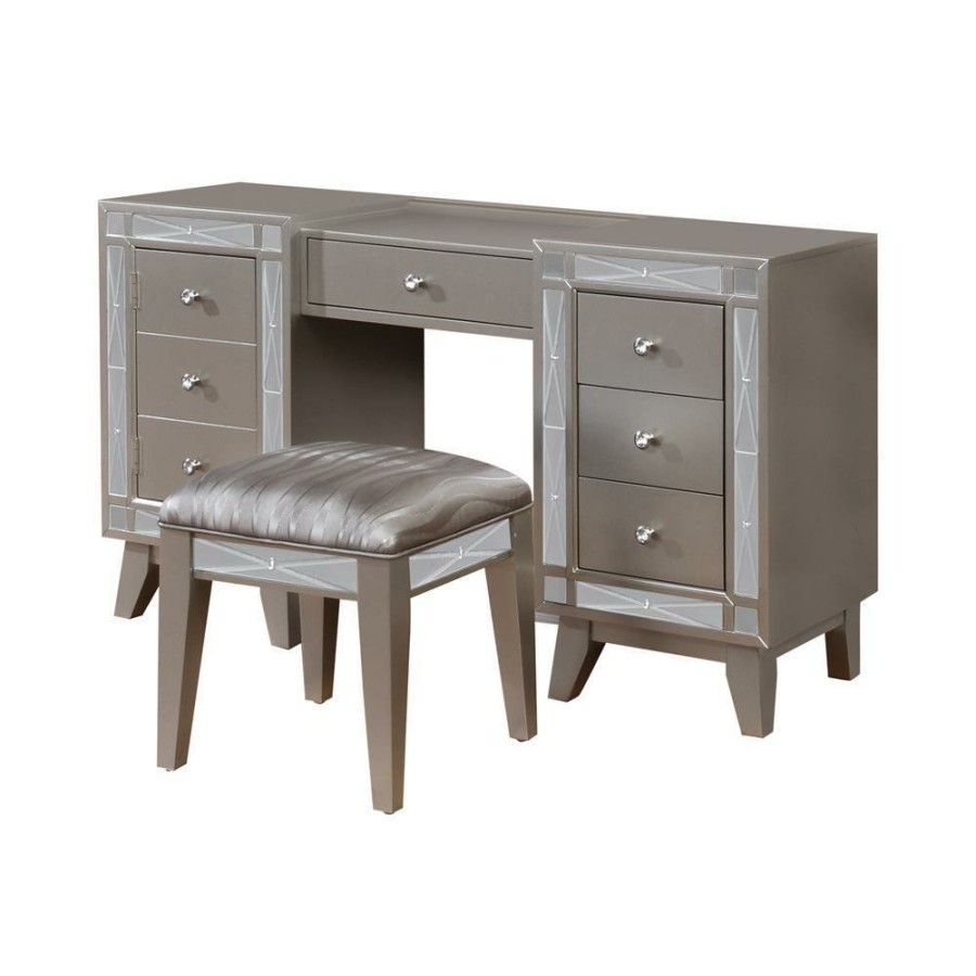 Home Office Coaster Z2 Premium | Leighton Contemporary Vanity Desk And Stool