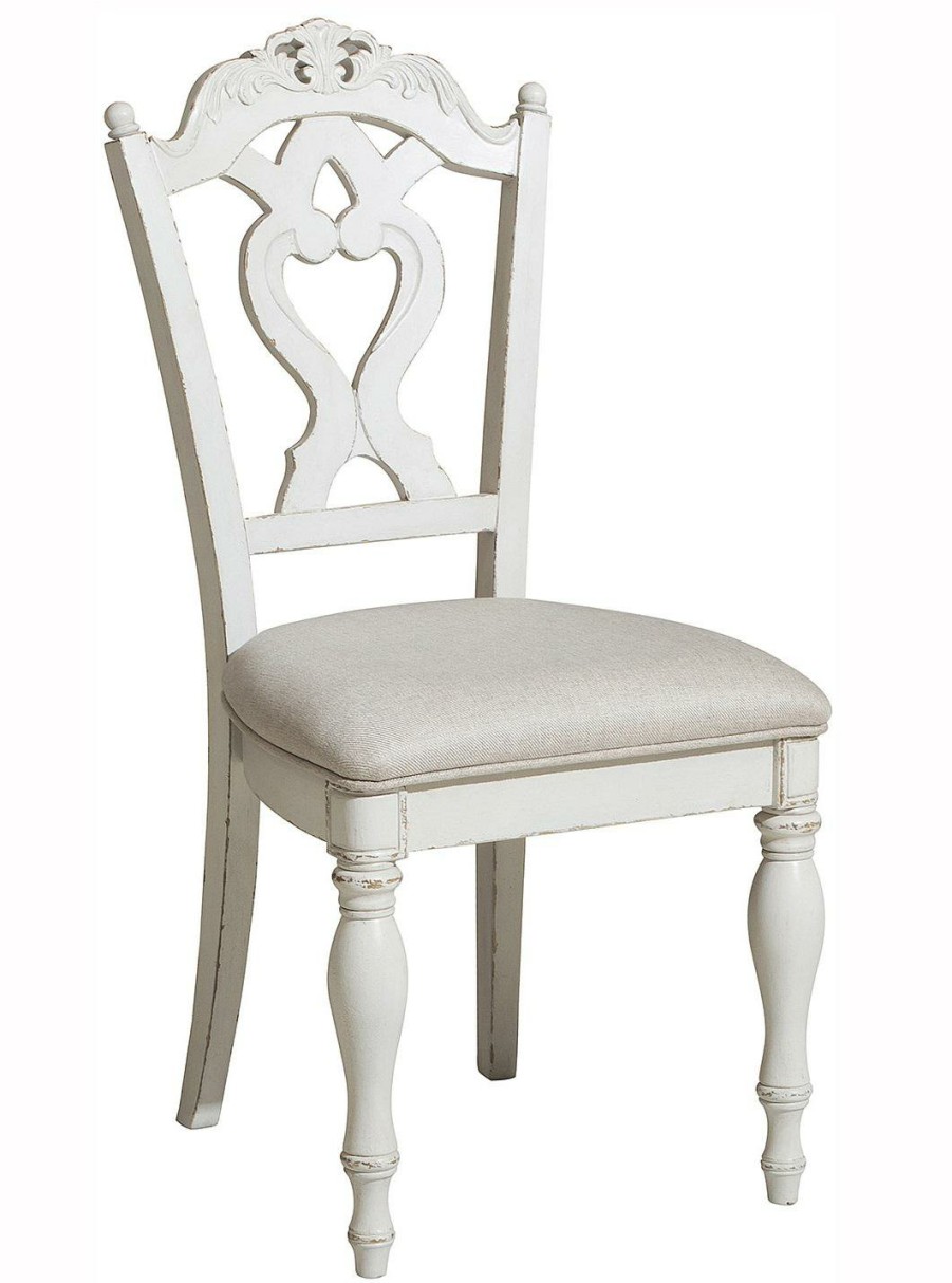 Home Office Homelegance | Homelegance Cinderella Chair In Antique White With Grey Rub-Through