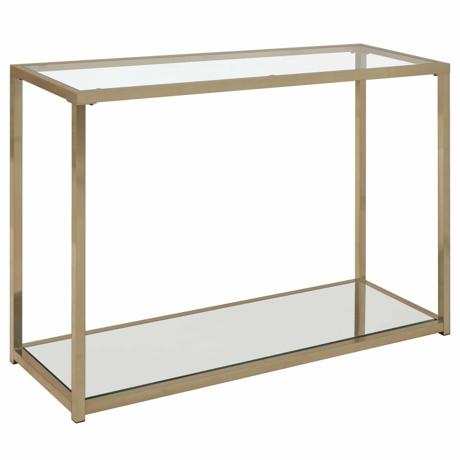 Living Room Coaster Z2 Premium | Calantha Modern Chocolate Chrome Sofa Table