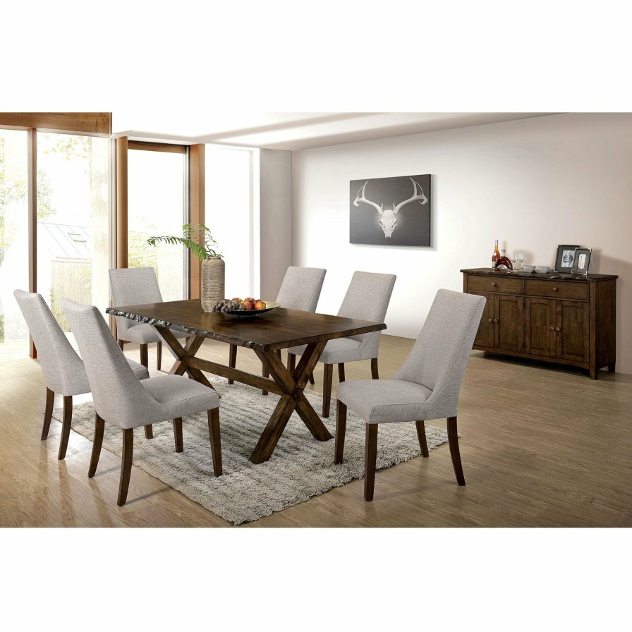 Dining Room FOA East | Woodworth Walnut 7 Pc. Dining Table Set