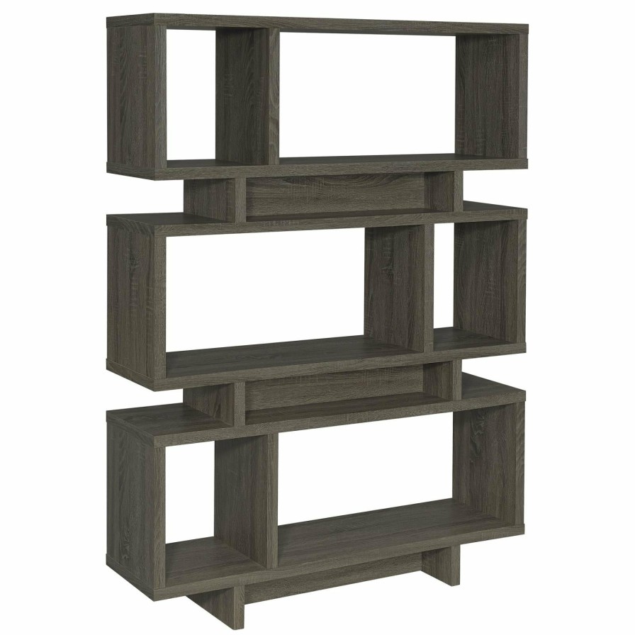 Home Office Coaster Z2 Premium | G800554 Contemporary Weathered Grey Bookcase