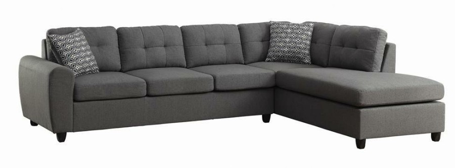 Living Room Coaster Z2 Premium | Stonenesse Contemporary Grey Sectional