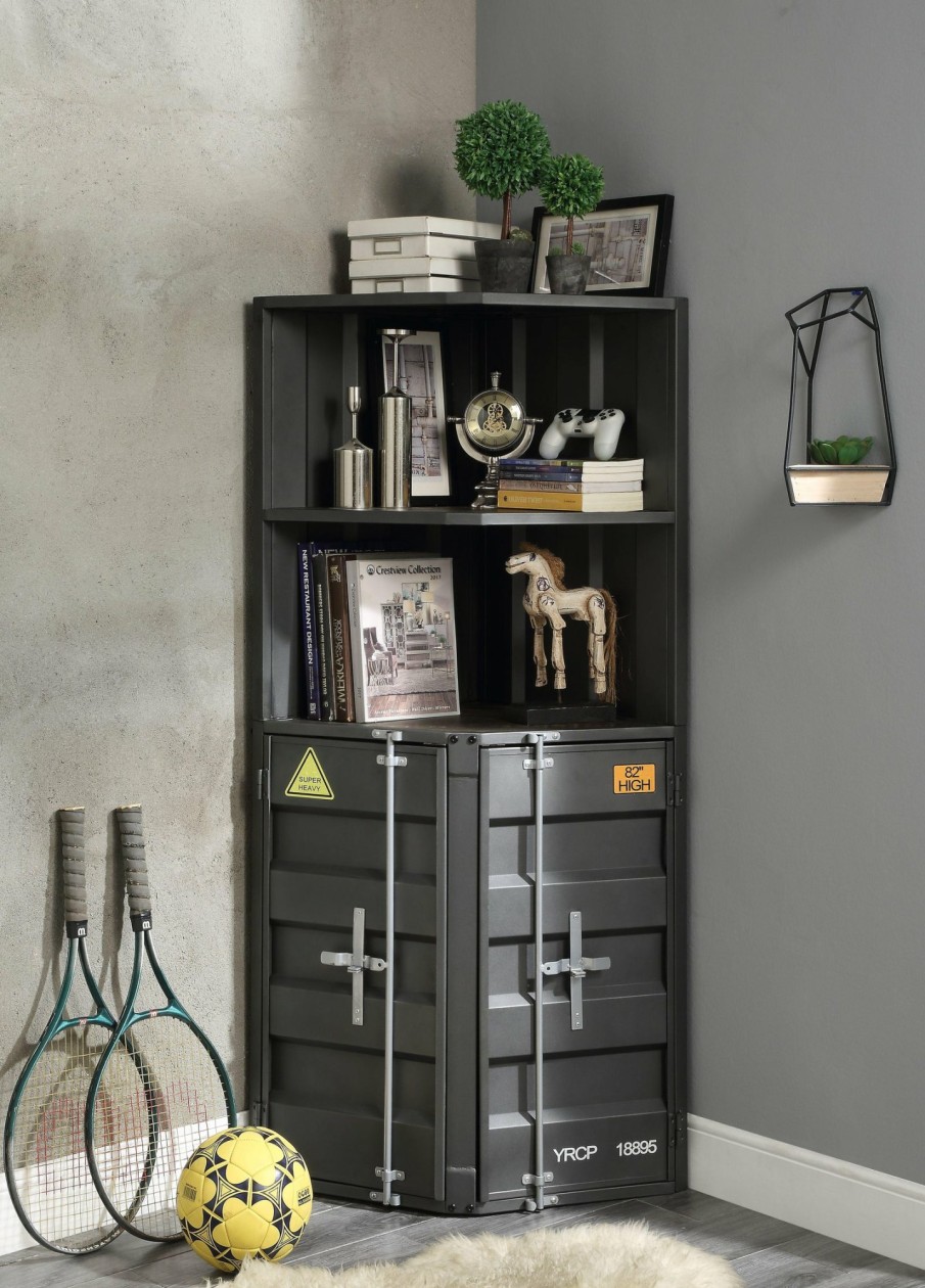 Home Office ACME | Cargo Gunmetal Bookcase (Corner)