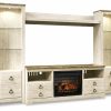 Entertainment Ashley Furniture | Willowton 4-Piece Entertainment Center With Electric Fireplace