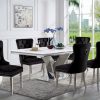 Dining Room FOA East | Valdevers 7 Pc. Dining Table Set, Black Chairs