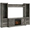 Entertainment Ashley Furniture | Wynnlow 4-Piece Entertainment Center With Electric Fireplace