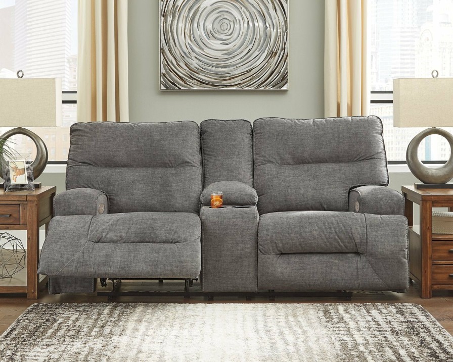 Living Room Ashley Furniture | Coombs Power Reclining Loveseat With Console