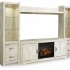 Entertainment Ashley Furniture | Bellaby 4-Piece Entertainment Center With Electric Fireplace