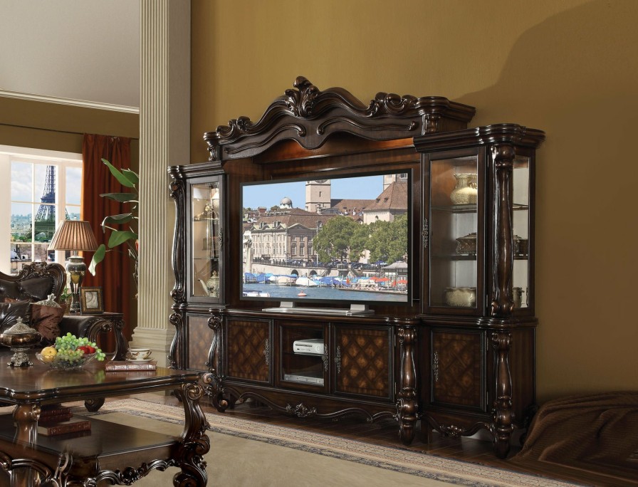 Entertainment ACME | Versailles Cherry Oak Entertainment Center (Side Piers & Bridge)