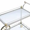 Dining Room ACME | Cyrus Silver/Gold & Clear Glass Serving Cart