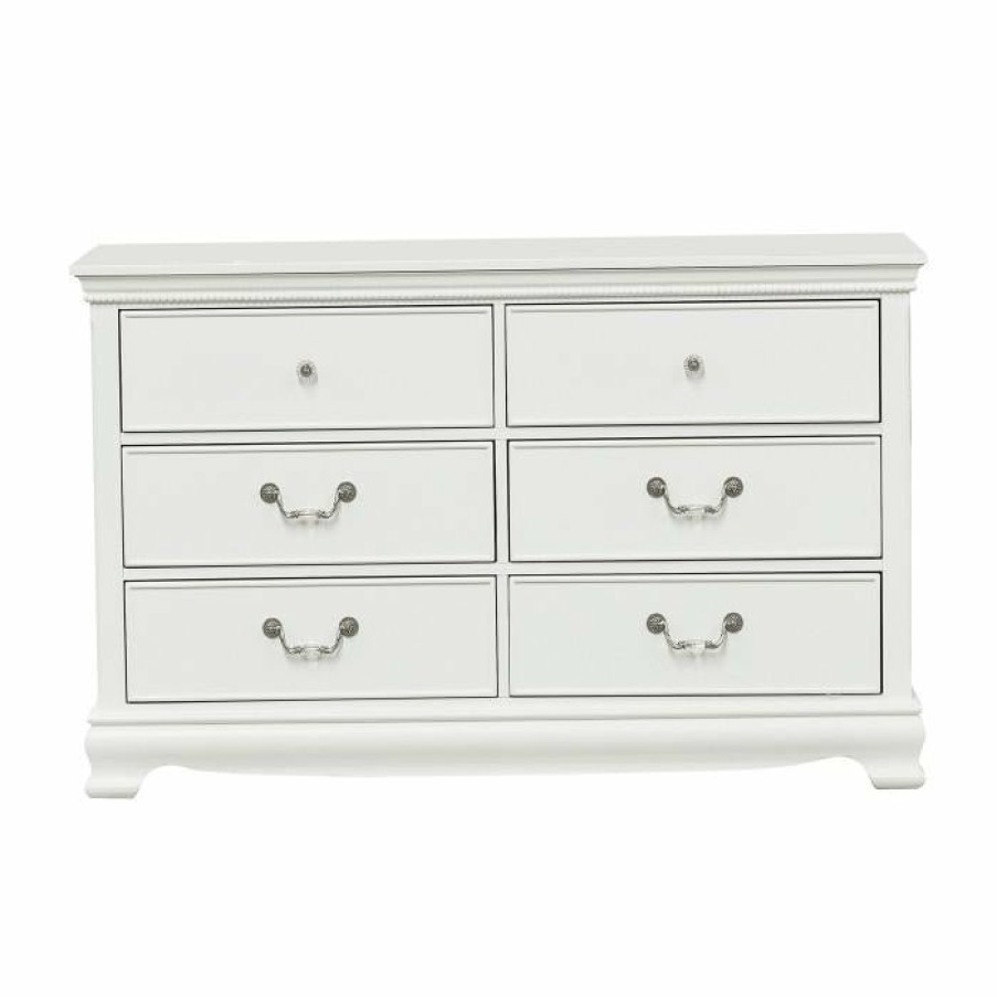 Bedroom Homelegance (Homerica East) | Homelegance Lucida 6 Drawer Dresser In White 2039W-5