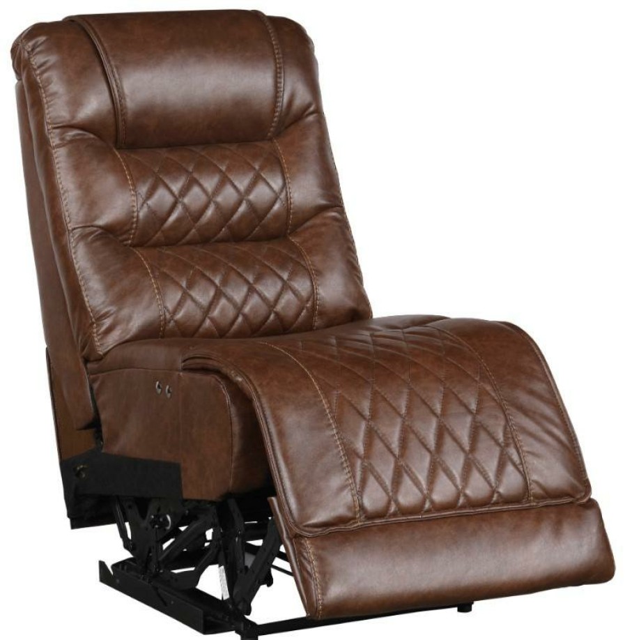 Living Room Homelegance (Homerica East) | Homelegance Furniture Putnam Power Armless Reclining Chair In Brown 9405Br-Arpw