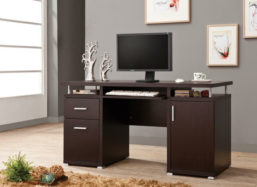 Home Office Coaster Z2 Premium | G800107 Contemporary Cappuccino Computer Desk