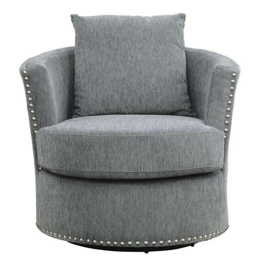 Living Room Homelegance (Homerica East) | Homelegance Furniture Morelia Swivel Chair In Dark Gray 9468Dg-1