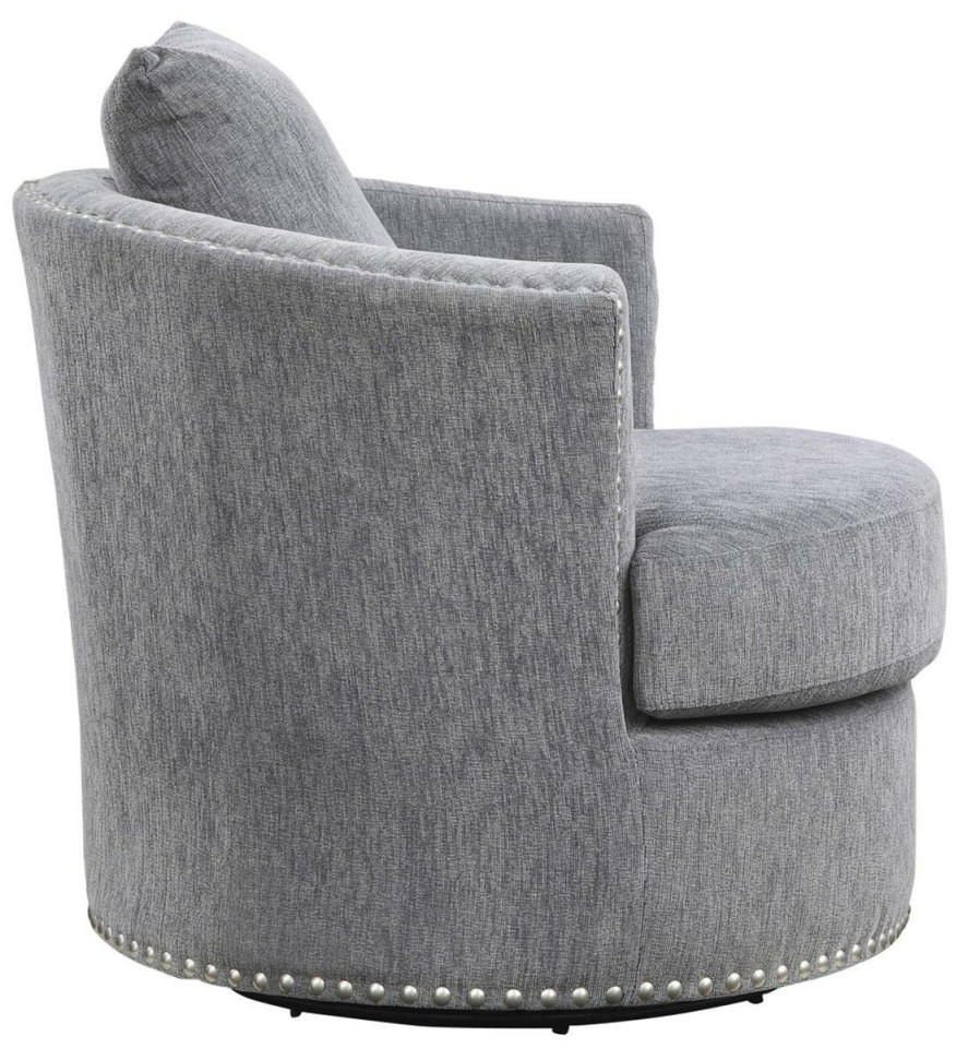 Living Room Homelegance (Homerica East) | Homelegance Furniture Morelia Swivel Chair In Dark Gray 9468Dg-1