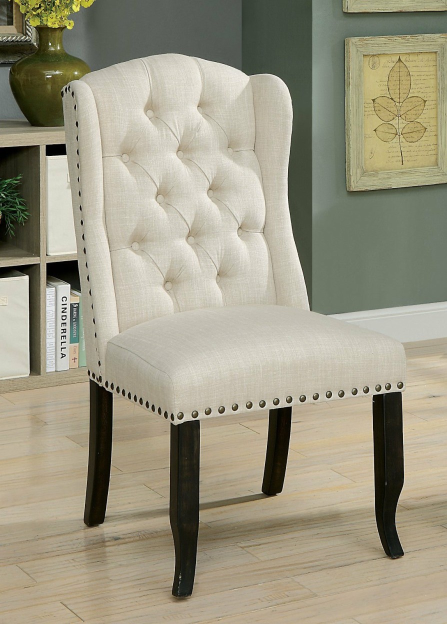 Dining Room FOA East | Wingback Chair, Beige (2/Ctn)