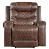 Living Room Homelegance (Homerica East) | Homelegance Furniture Putnam Power Reclining Chair In Brown 9405Br-1Pw