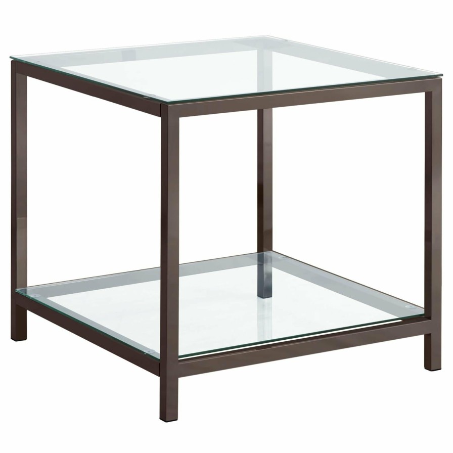 Living Room Coaster Z2 Premium | G720228 Contemporary Black Nickel Side Table