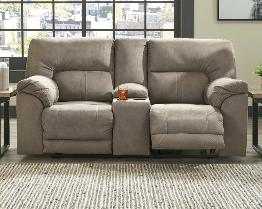 Living Room Ashley Furniture | Cavalcade Power Reclining Loveseat With Console