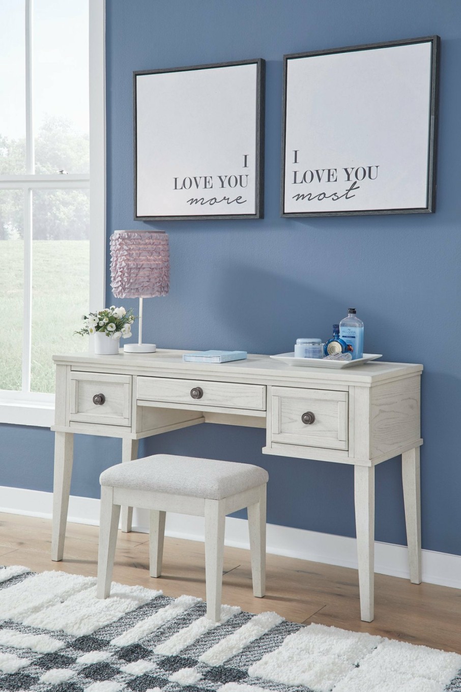 Bedroom Ashley Furniture | Robbinsdale Vanity With Stool