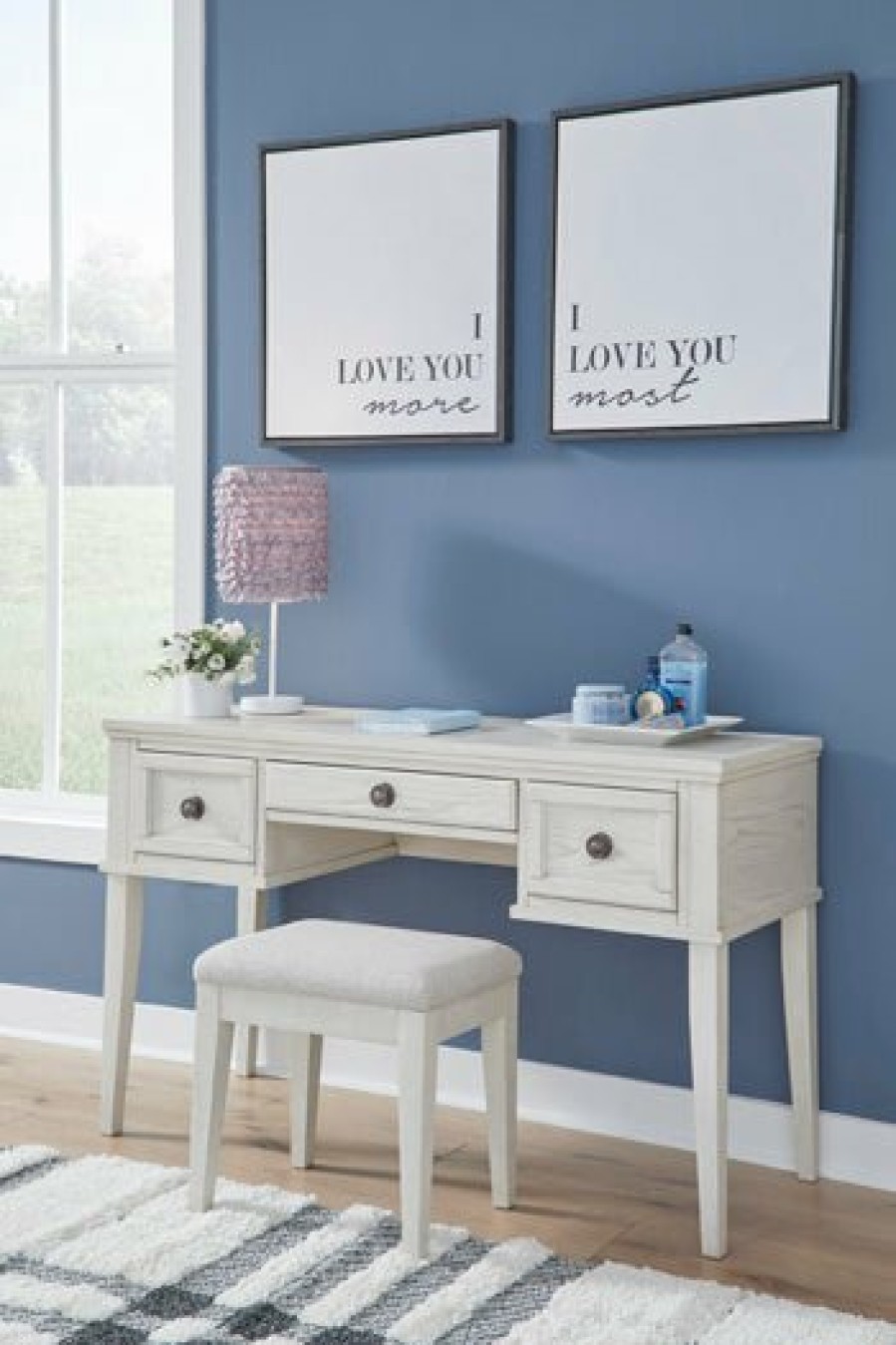 Bedroom Ashley Furniture | Robbinsdale Vanity With Stool